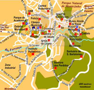 Mappa di Braganza - Cartina di Braganza in Portogallo