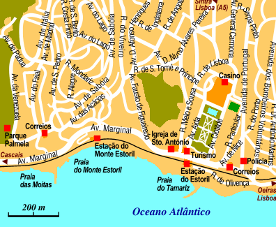 Mappa di Estoril in Portogallo