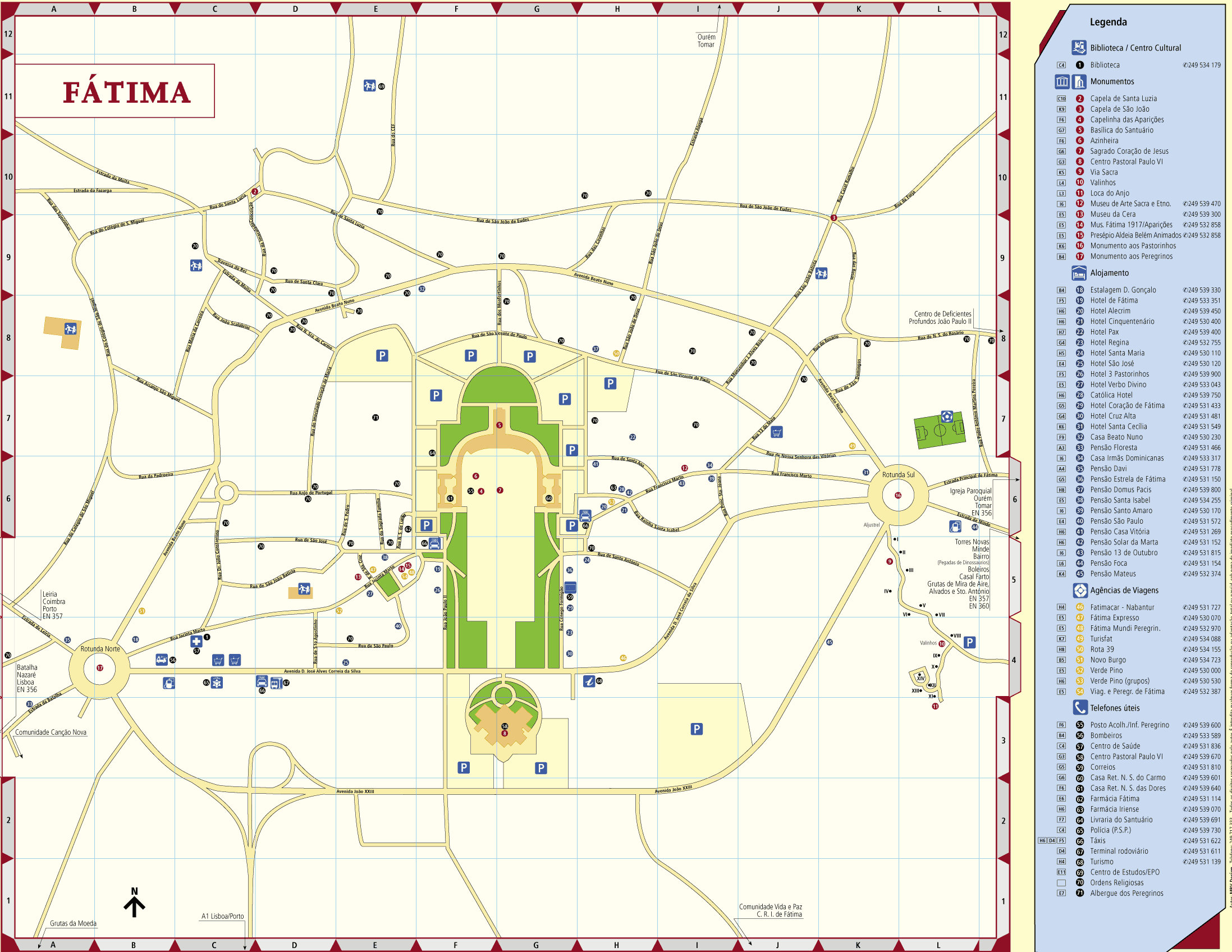 Mappa di Fatima - Cartina di Fatima in Portogallo