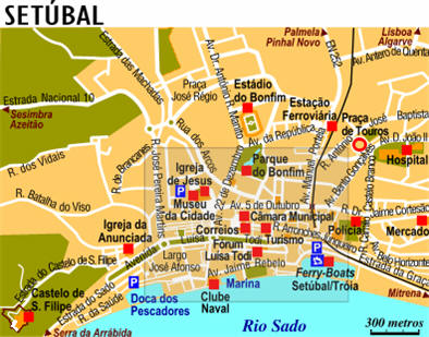 Mappa di Setubal - Cartina di Setubal in Portogallo