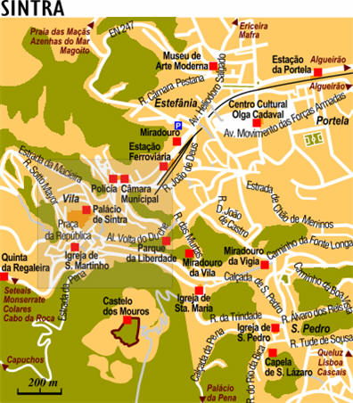 Mappa di Sintra - Cartina di Sintra in Portogallo