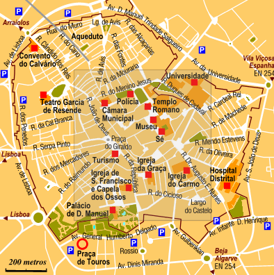 Mappa di Evora