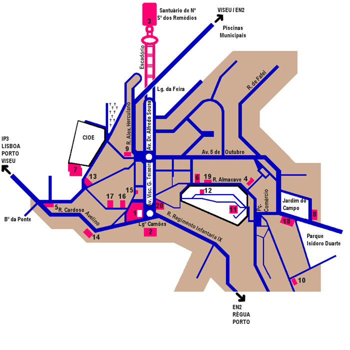 Mappa di Lamego in Portogallo